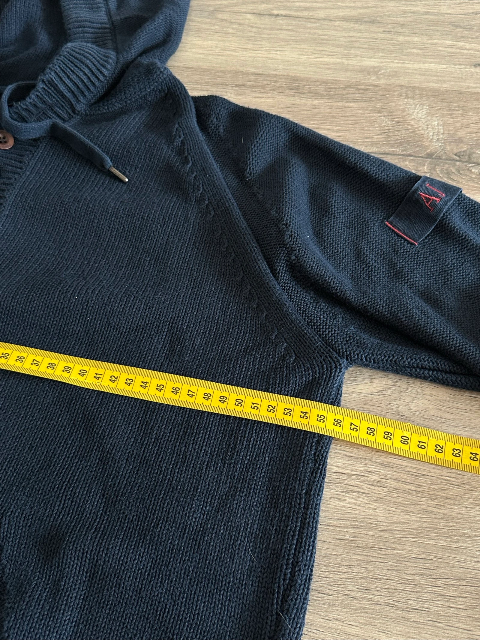 Armani Jeans Pull à Capuche 100% Coton Bleu Marine Taille XL – photo 7